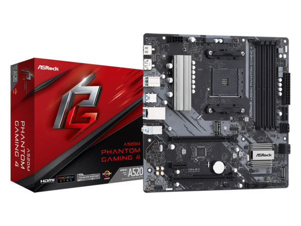 ASROCK A520M PHANTOM GAMING 4AMD A520;AM4;4xDDR4;RAIDHDMI,DP;micro ATX_0