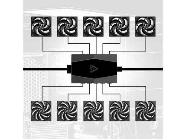 Arctic case fan hub 10 port PWM fan hub, SATA power_2