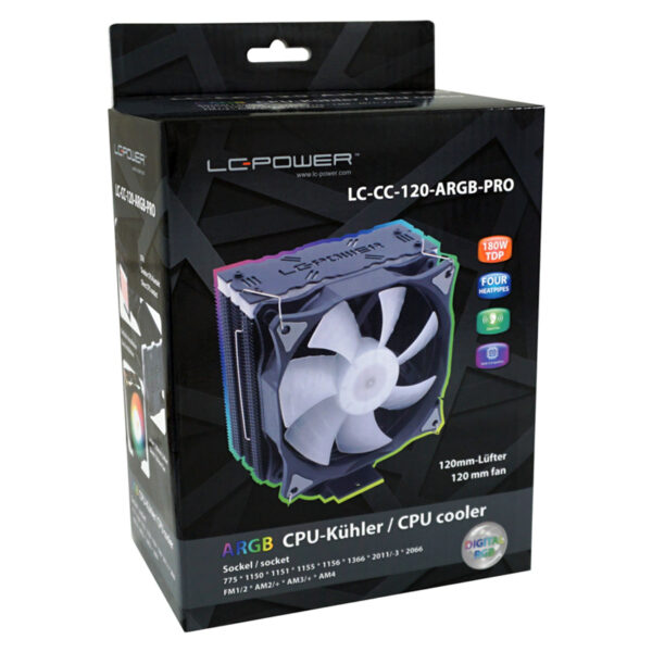 CPU Cooler LC-CC-120-ARGB-PROIntel LGA 775/115x/1366/2011/2011-3/2066;AMD AM2+/AM3/AM3+/AM4_2