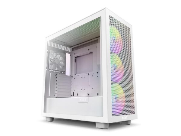 NZXT CASE H7 Flow White RGBMini-ITX, Micro-ATX, ATX3x F140 RGB fans, 1x F120Q fan_0