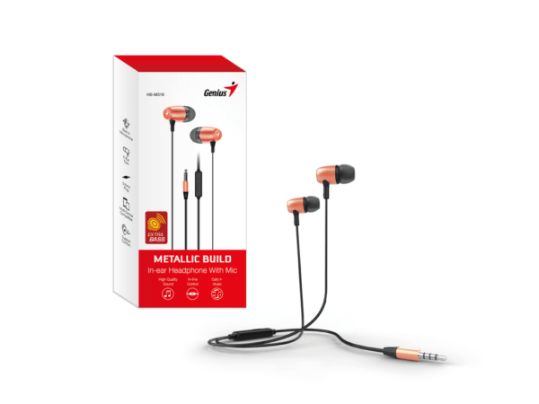 Genius slušalice HS-M318 siva iron grey, siva boja, 3.5mm, 1.2m, in-ear, 102 dB_1