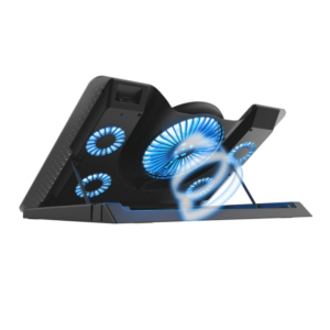 Trust Quno Cooling Stand LED GXT 1125 Laptop cooling stand sa 5 ventilatora + stalak za telefon_0
