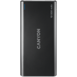 CANYON PB-108 Power bank 10000mAh Li-poly battery, Input 5V/2A, Output 5V/2.1A(Max), 140*68*16mm, 0.230Kg, Black_0