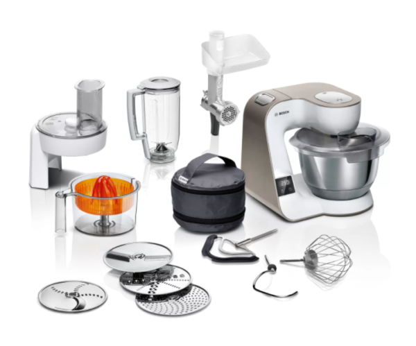 BOSCH kuhinjski aparat MUM 5 BIJELA-ŠAMPANJAC, 1000W,3.9L, 7 Brzina, Integrisana vaga, SL_1